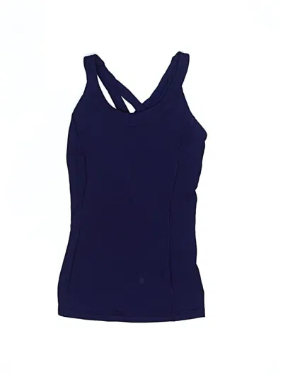 Pre-owned Lululemon Athletica Swimsuit Top Blue Solid Pattern Swimwear