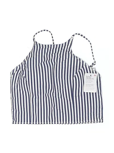 Lululemon Athletica Swimsuit Top Blue Stripes Pattern Swimwear