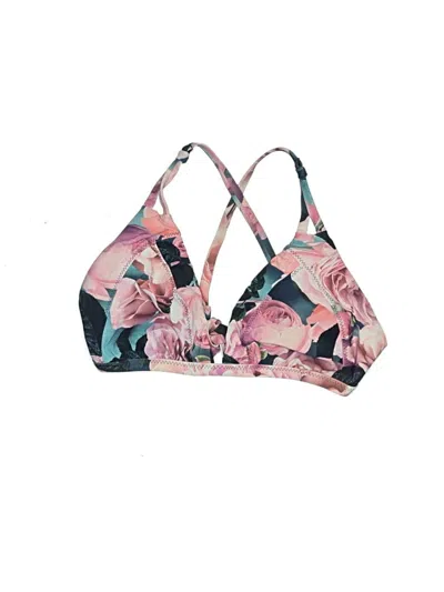 Pre-owned Lululemon Athletica Swimsuit Top Pink Floral Pattern Swimwear