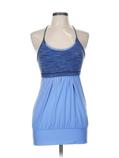 Pre-owned Lululemon Athletica Tank Top Blue Halter Neckline Tops