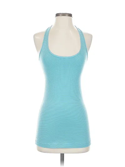 Pre-owned Lululemon Athletica Tank Top Blue Halter Neckline Tops