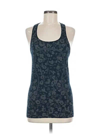 Pre-owned Lululemon Athletica Tank Top Blue Halter Neckline Tops