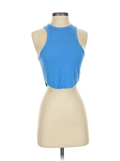Pre-owned Lululemon Athletica Tank Top Blue Halter Neckline Tops