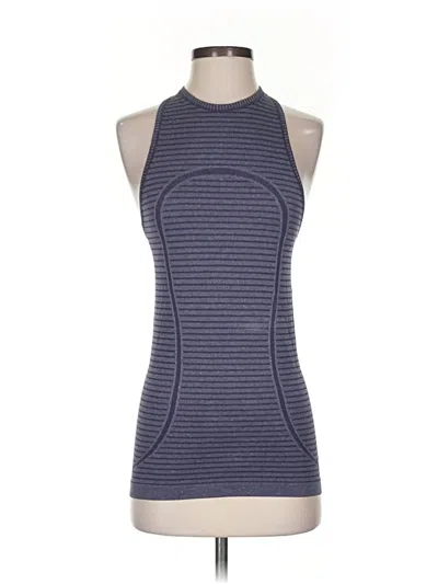 Pre-owned Lululemon Athletica Tank Top Blue Halter Neckline Tops