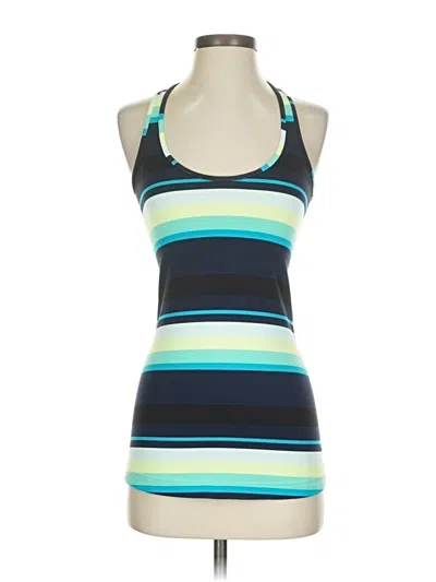 Pre-owned Lululemon Athletica Tank Top Blue Halter Neckline Tops