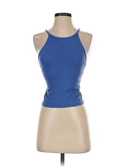 Pre-owned Lululemon Athletica Tank Top Blue Halter Neckline Tops