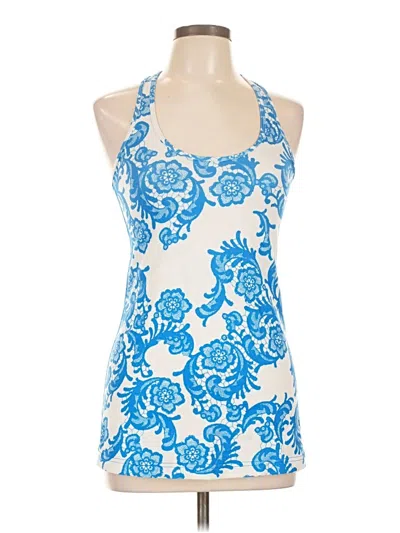 Pre-owned Lululemon Athletica Tank Top Blue Halter Neckline Tops