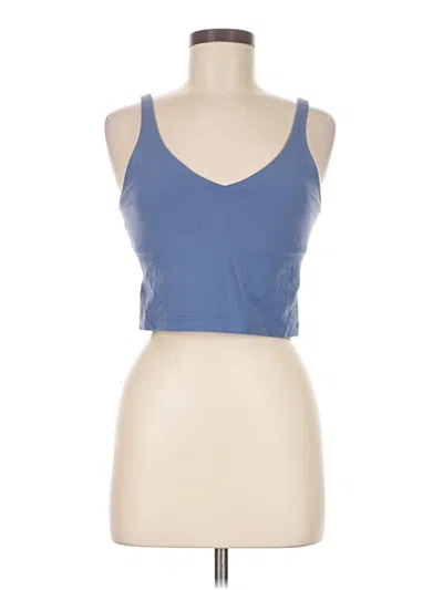 Pre-owned Lululemon Athletica Tank Top Blue Halter Neckline Tops