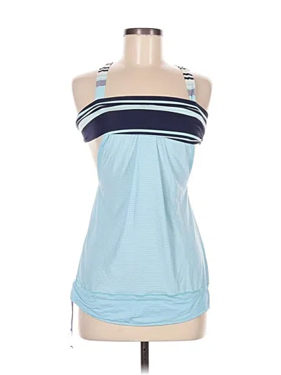 Pre-owned Lululemon Athletica Tank Top Blue Halter Neckline Tops