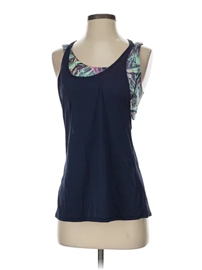 Pre-owned Lululemon Athletica Tank Top Blue Halter Neckline Tops