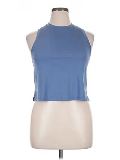 Pre-owned Lululemon Athletica Tank Top Blue Halter Neckline Tops