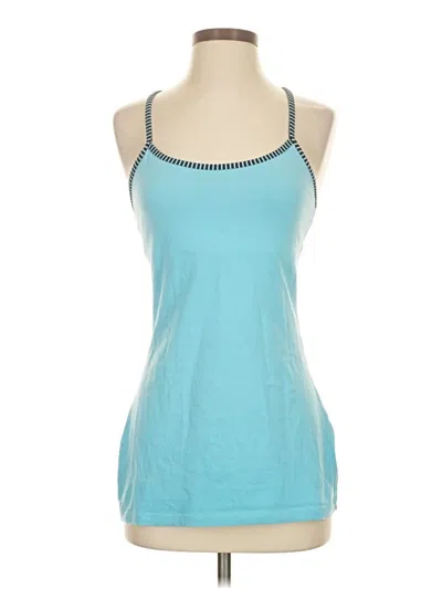 Pre-owned Lululemon Athletica Tank Top Blue Halter Neckline Tops