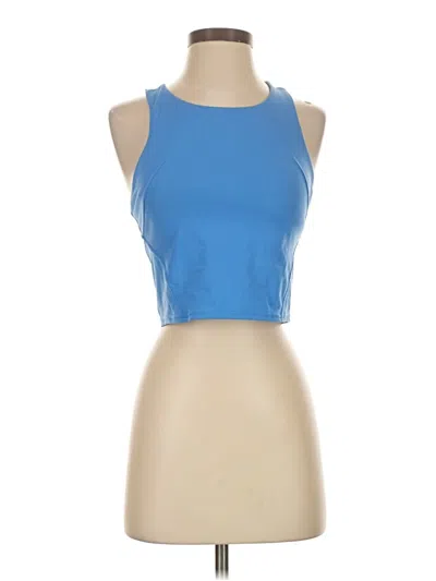 Pre-owned Lululemon Athletica Tank Top Blue Halter Neckline Tops