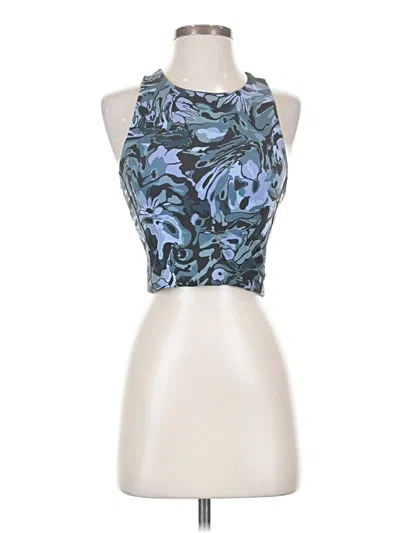 Pre-owned Lululemon Athletica Tank Top Blue Halter Neckline Tops