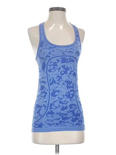 Pre-owned Lululemon Athletica Tank Top Blue Halter Neckline Tops