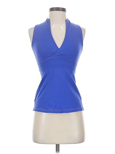 Pre-owned Lululemon Athletica Tank Top Blue Halter Neckline Tops