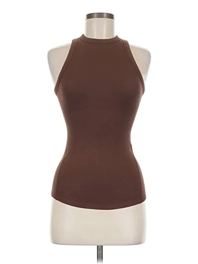 Pre-owned Lululemon Athletica Tank Top Brown Halter Neckline Tops