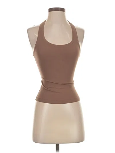 Pre-owned Lululemon Athletica Tank Top Brown Halter Neckline Tops
