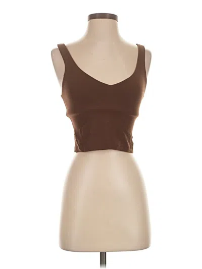 Pre-owned Lululemon Athletica Tank Top Brown Strapless Neckline Tops