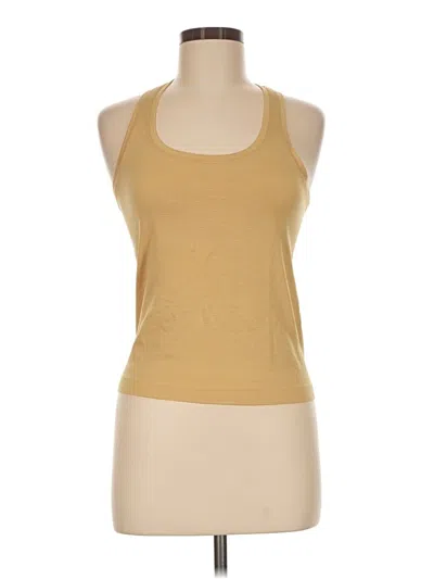 Pre-owned Lululemon Athletica Tank Top Gold Halter Neckline Tops