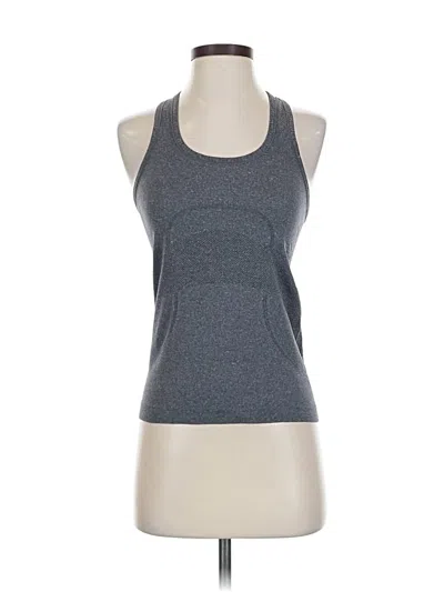 Pre-owned Lululemon Athletica Tank Top Gray Solid Pattern Halter Neckline Tops