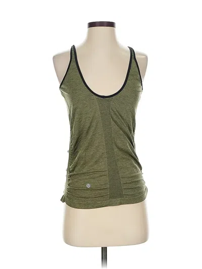 Pre-owned Lululemon Athletica Tank Top Green Halter Neckline Tops