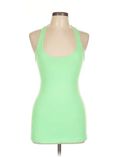 Pre-owned Lululemon Athletica Tank Top Green Halter Neckline Tops