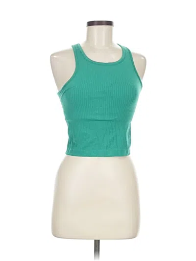 Pre-owned Lululemon Athletica Tank Top Green Halter Neckline Tops