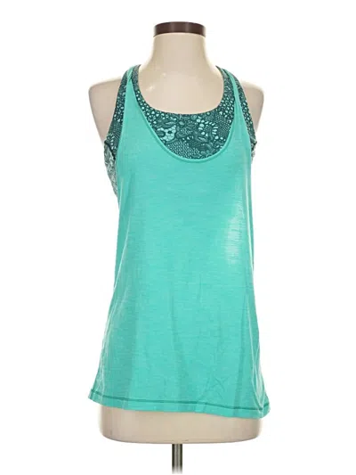 Pre-owned Lululemon Athletica Tank Top Green Halter Neckline Tops