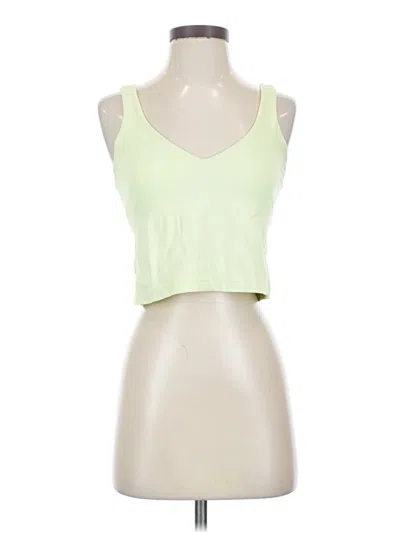 Pre-owned Lululemon Athletica Tank Top Green Halter Neckline Tops