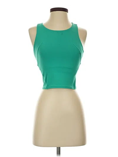 Pre-owned Lululemon Athletica Tank Top Green Halter Neckline Tops