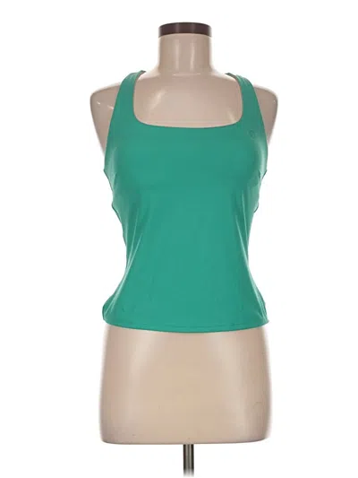 Pre-owned Lululemon Athletica Tank Top Green Halter Neckline Tops