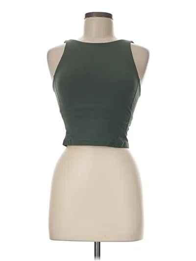 Pre-owned Lululemon Athletica Tank Top Green Halter Neckline Tops