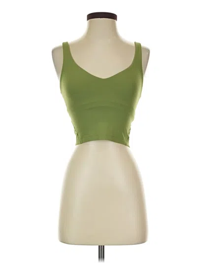 Pre-owned Lululemon Athletica Tank Top Green Strapless Neckline Tops