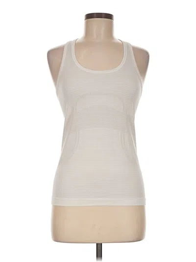 Pre-owned Lululemon Athletica Tank Top Ivory Halter Neckline Tops