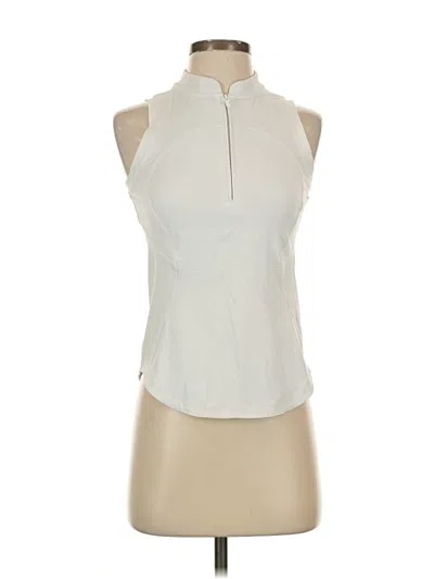 Pre-owned Lululemon Athletica Tank Top Ivory Halter Neckline Tops In White