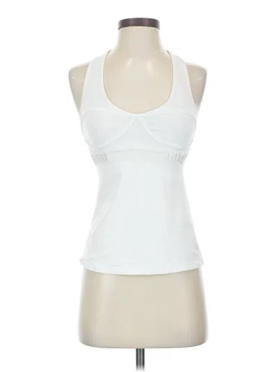 Pre-owned Lululemon Athletica Tank Top Ivory Halter Neckline Tops In White