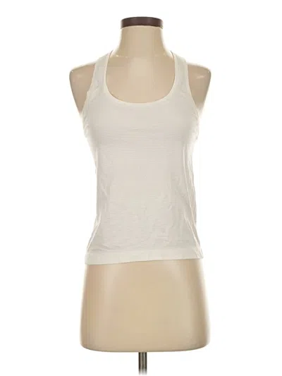 Pre-owned Lululemon Athletica Tank Top Ivory Halter Neckline Tops In White