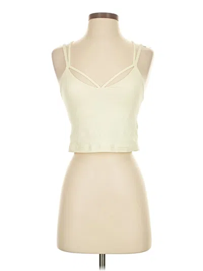 Pre-owned Lululemon Athletica Tank Top Ivory Halter Neckline Tops In White
