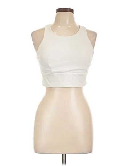 Pre-owned Lululemon Athletica Tank Top Ivory Halter Neckline Tops In White
