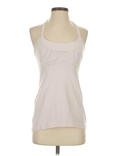 Pre-owned Lululemon Athletica Tank Top Ivory Halter Neckline Tops In White