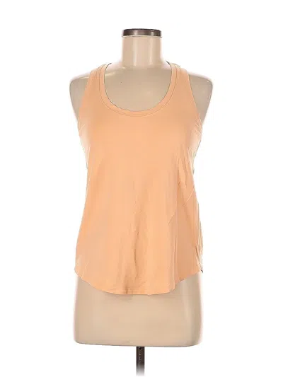 Pre-owned Lululemon Athletica Tank Top Orange Halter Neckline Tops