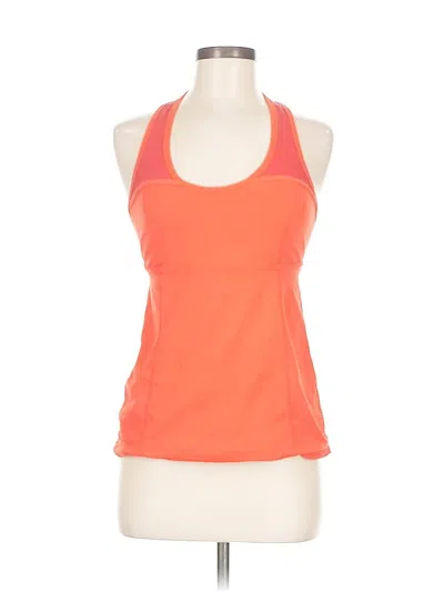 Pre-owned Lululemon Athletica Tank Top Orange Halter Neckline Tops