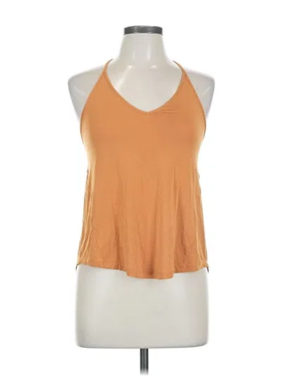 Pre-owned Lululemon Athletica Tank Top Orange Halter Neckline Tops