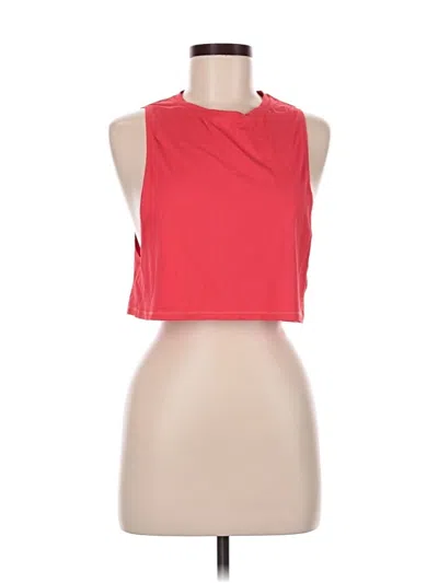 Pre-owned Lululemon Athletica Tank Top Orange Halter Neckline Tops