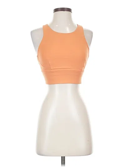 Pre-owned Lululemon Athletica Tank Top Orange Halter Neckline Tops