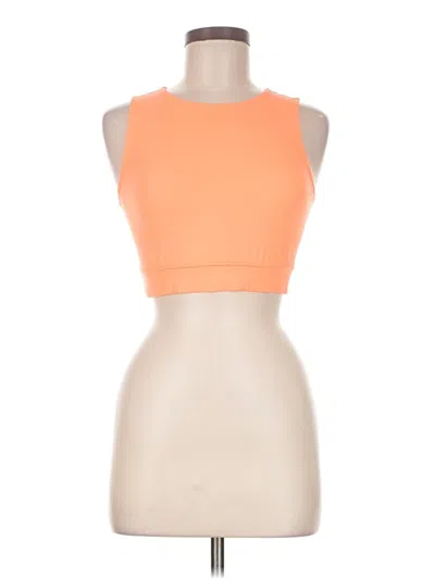 Pre-owned Lululemon Athletica Tank Top Orange Halter Neckline Tops