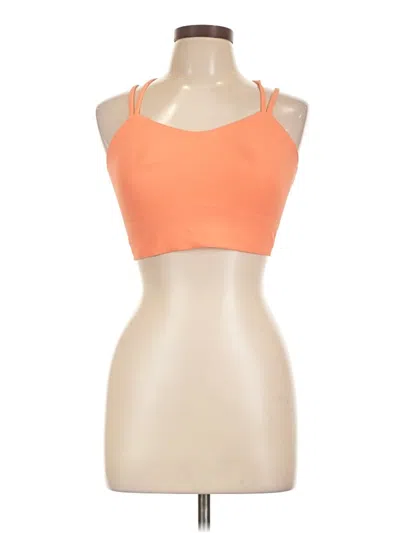 Pre-owned Lululemon Athletica Tank Top Orange Halter Neckline Tops