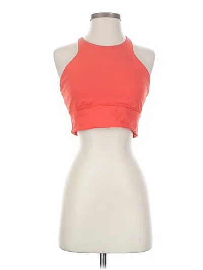 Pre-owned Lululemon Athletica Tank Top Orange Halter Neckline Tops