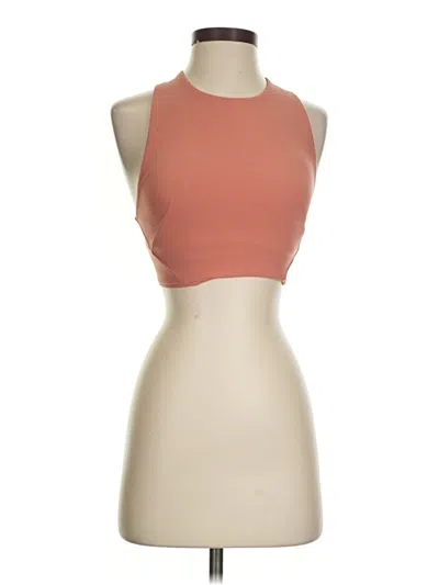 Pre-owned Lululemon Athletica Tank Top Orange Halter Neckline Tops